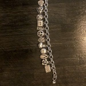 Brighton Peace and Love Charm Bracelet-silver, adjustable sizing